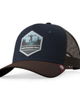 Gorra trucker deportiva unisex para hombre y mujer Born to Ultratrail Blue / Brown
