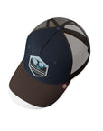 Gorra trucker deportiva unisex para hombre y mujer Born to Ultratrail Blue / Brown
