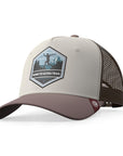 Gorra trucker deportiva unisex para hombre y mujer Born to Ultratrail Brown / Blue / Grey