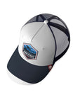 Gorra trucker deportiva unisex para hombre y mujer Born to Dive White / Blue