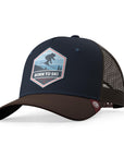 Gorra trucker deportiva unisex para hombre y mujer Born to Ski Blue / Brown