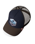 Gorra trucker deportiva unisex para hombre y mujer Born to Ski Blue / Brown