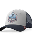 Gorra trucker deportiva unisex para hombre y mujer Born to Ski White / Blue
