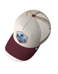 Gorra trucker deportiva unisex para hombre y mujer Born to Ski Brown / Grey / Red