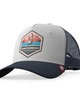 Gorra trucker deportiva unisex para hombre y mujer Born to Windsurf White / Blue