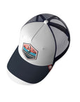 Gorra trucker deportiva unisex para hombre y mujer Born to Windsurf White / Blue