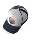 Gorra trucker deportiva unisex para hombre y mujer Born to Windsurf White / Blue