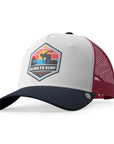 Gorra trucker deportiva unisex para hombre y mujer Born to Surf White / Red / Blue