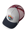 Gorra trucker deportiva unisex para hombre y mujer Born to Surf White / Red / Blue