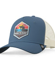 Gorra trucker deportiva unisex para hombre y mujer Born to Surf Blue / White