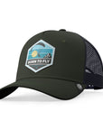 Gorra trucker deportiva unisex para hombre y mujer Born to Fly Green / Blue