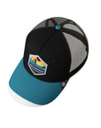 Gorra trucker deportiva unisex para hombre y mujer Born to Bodyboard Blue / Brown