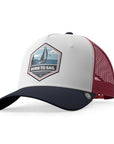 Gorra trucker deportiva unisex para hombre y mujer Born to Sail White / Red / Blue