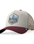 Gorra trucker deportiva unisex para hombre y mujer Born to Sail Brown / Grey / Red