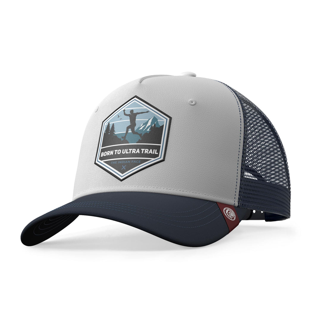 Gorra trucker deportiva unisex para hombre y mujer Born to Ultratrail White / Blue
