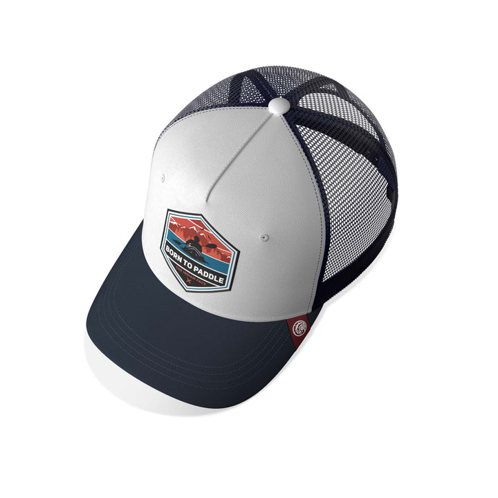 Gorra trucker deportiva unisex para hombre y mujer Born to Paddle White / Blue
