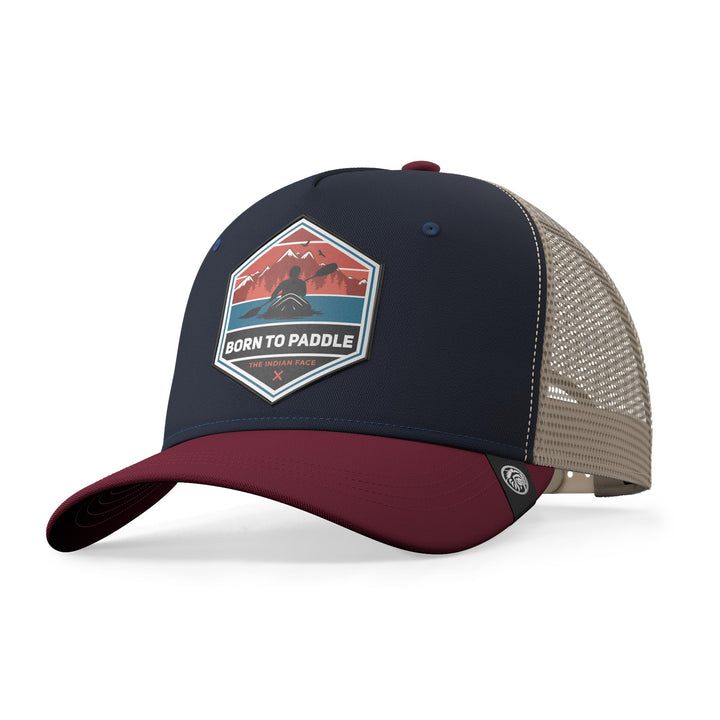 Gorra trucker deportiva unisex para hombre y mujer Born to Paddle Blue / Grey / Red