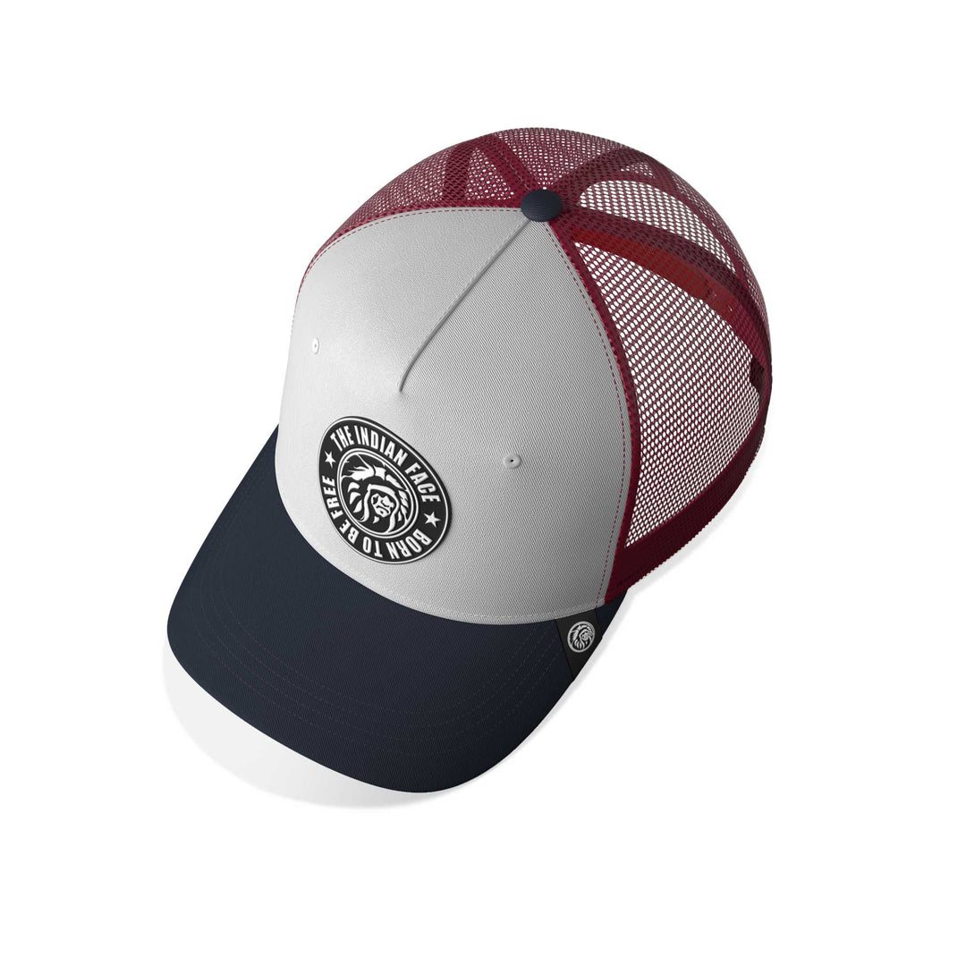 Gorra trucker deportiva unisex para hombre y mujer Born to Be Free White / Red / Blue
