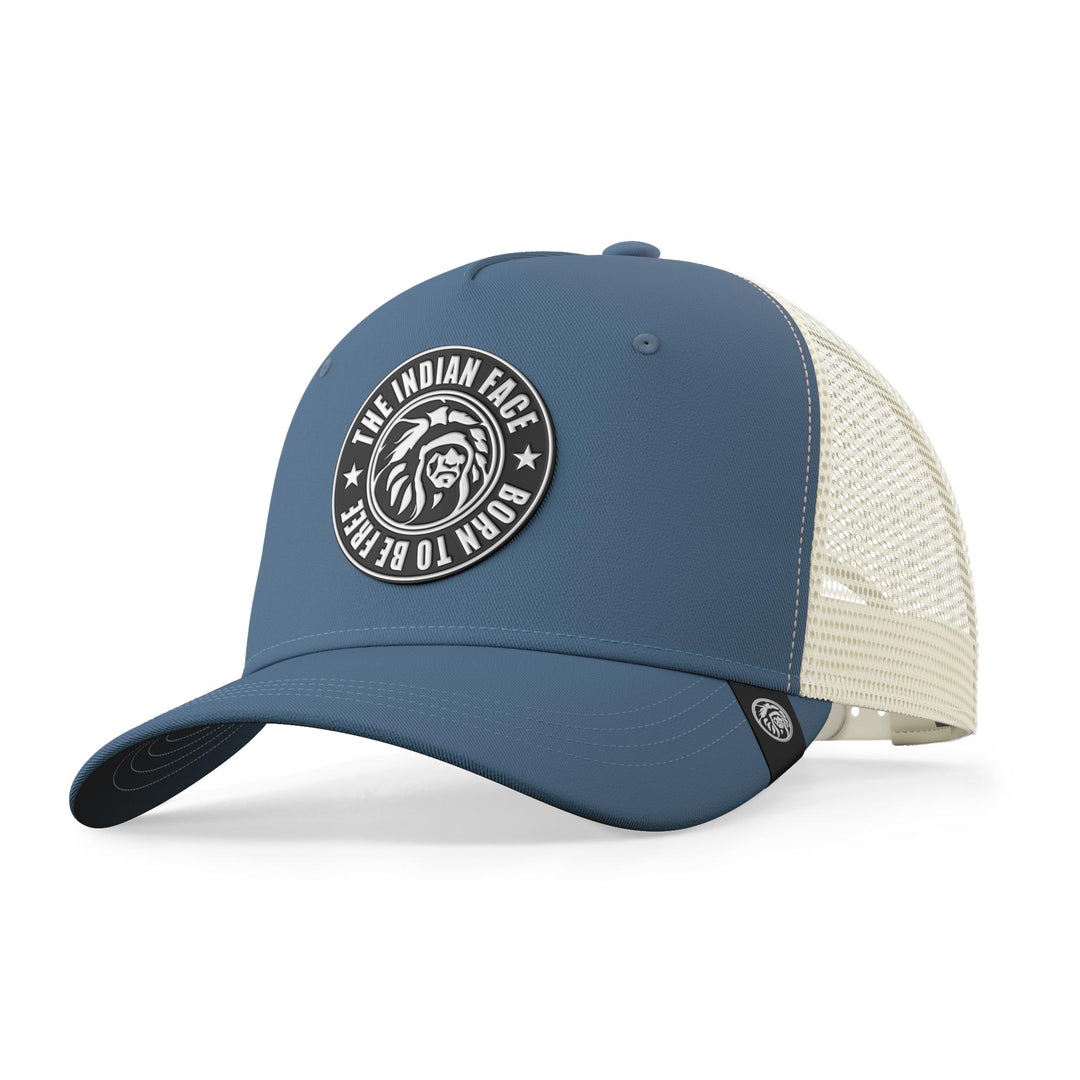 Gorra trucker deportiva unisex para hombre y mujer Born to Be Free Blue / White