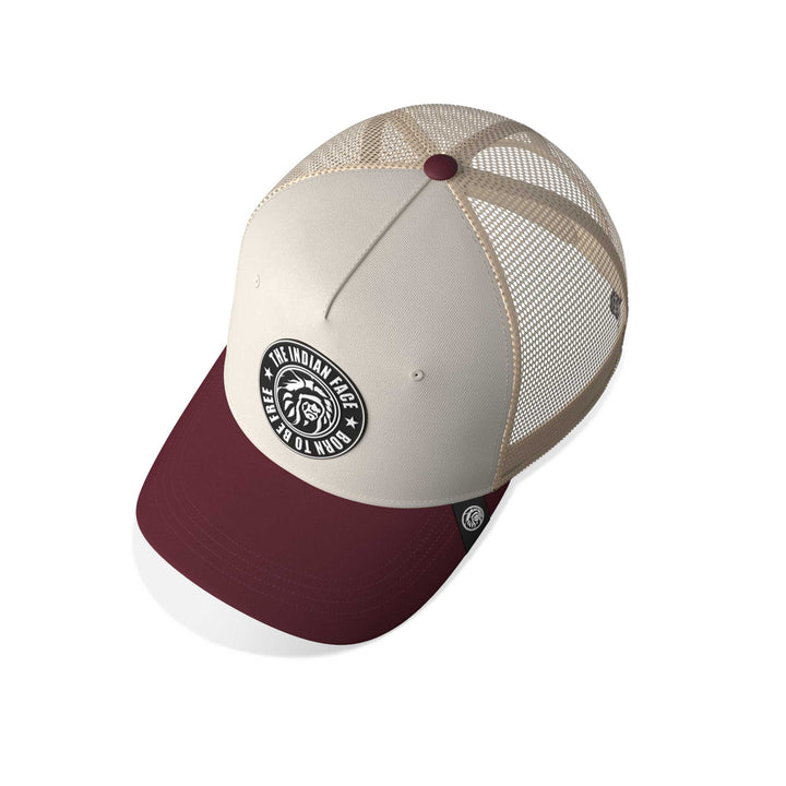 Gorra trucker deportiva unisex para hombre y mujer Born to Be Free Brown / Grey / Red