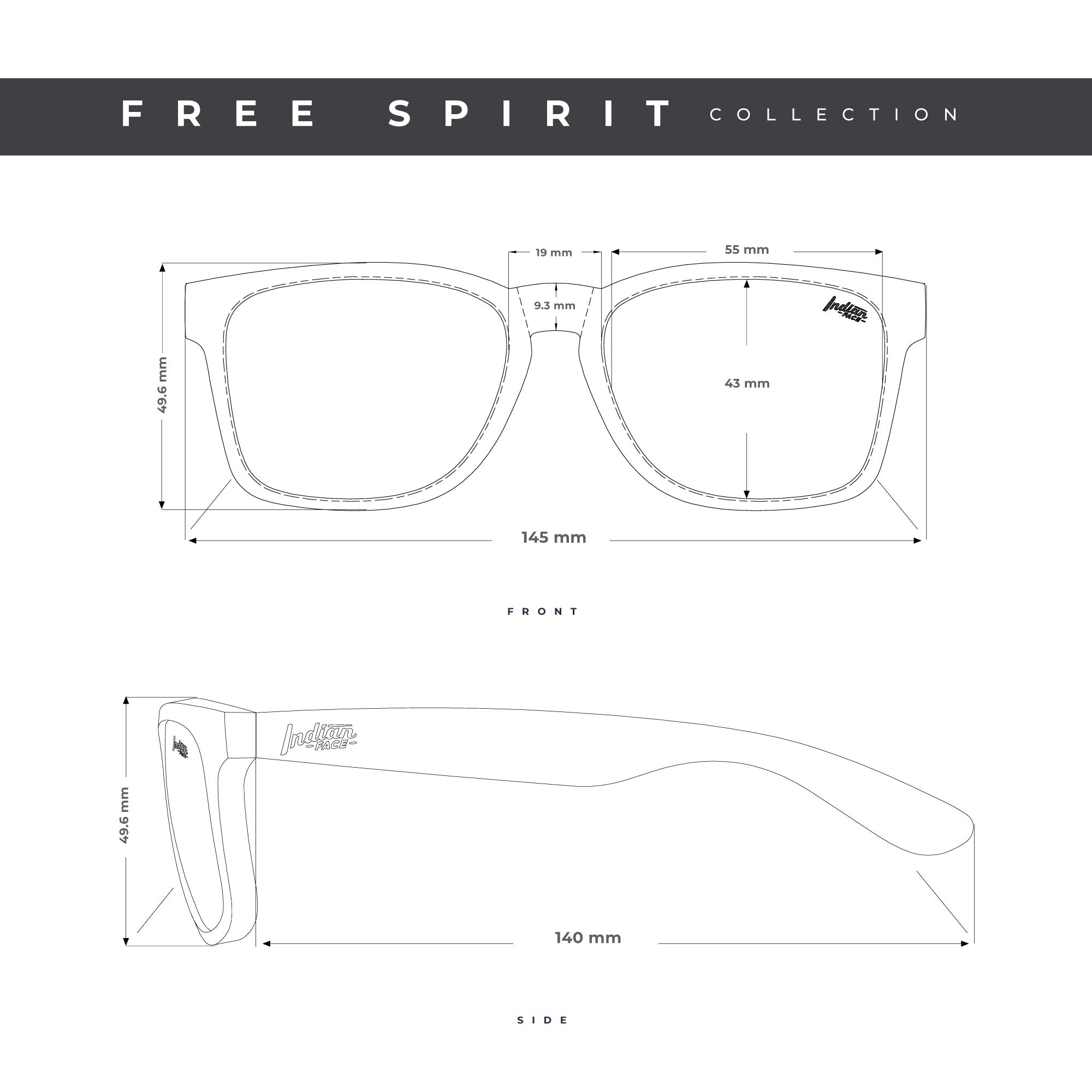 Gafas de Sol Polarizadas Free Spirit Black Black 24 027 01 - Gafas de Sol Hombre - Gafas de Sol Mujer