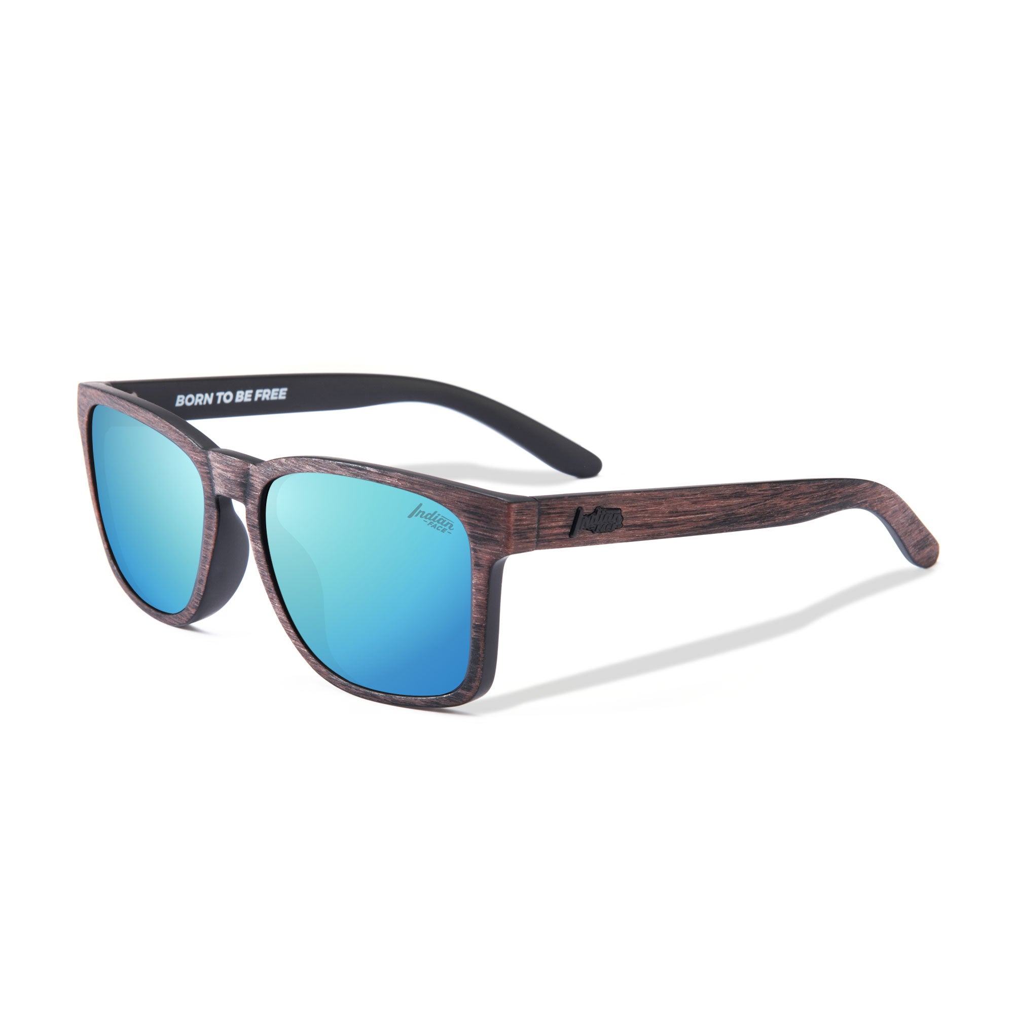 Lunettes de soleil polarisées avec monture effet bois et verres bleus pour tendance 2027