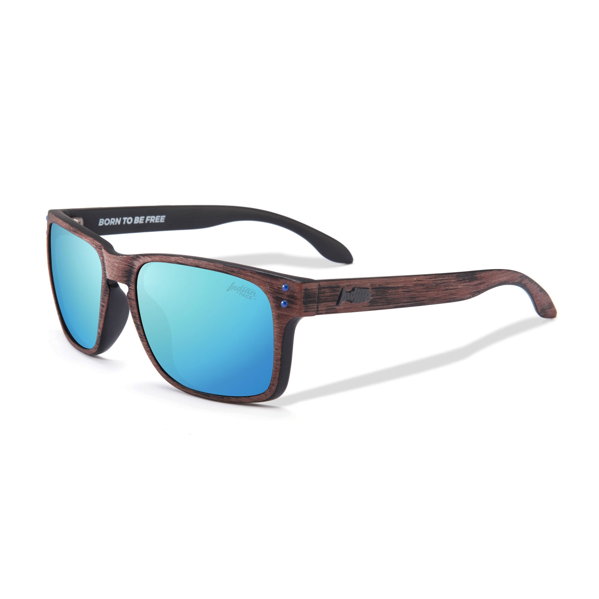 The Indian Face Frontier Occhiali Da Sole Polarizzati Unisex, Montatura Leggera E Protezione UV400, Nero/Blu