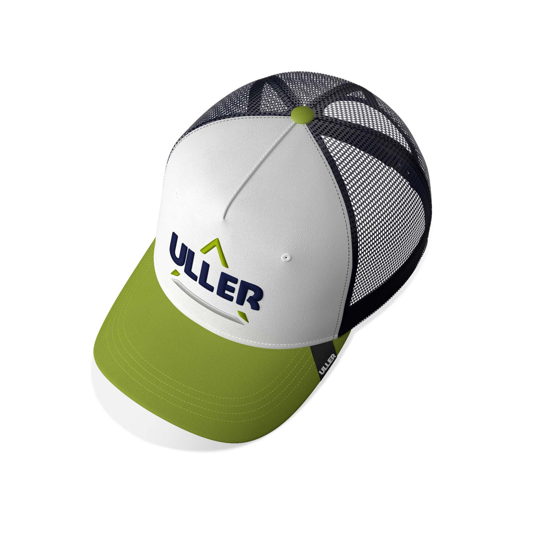 Gorra trucker deportiva unisex para hombre y mujer Orbital White / Blue / Green